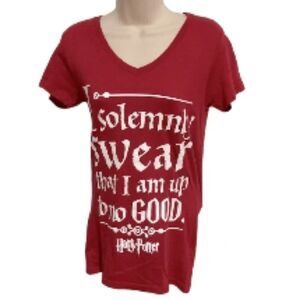 HARRY POTTER Red V Neck Red and White TShirt Kids Youth Medium